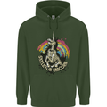 Skeleton Unicorn Skull Heavy Metal Rock Mens 80% Cotton Hoodie Forest Green