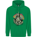 Skeleton Unicorn Skull Heavy Metal Rock Mens 80% Cotton Hoodie Irish Green