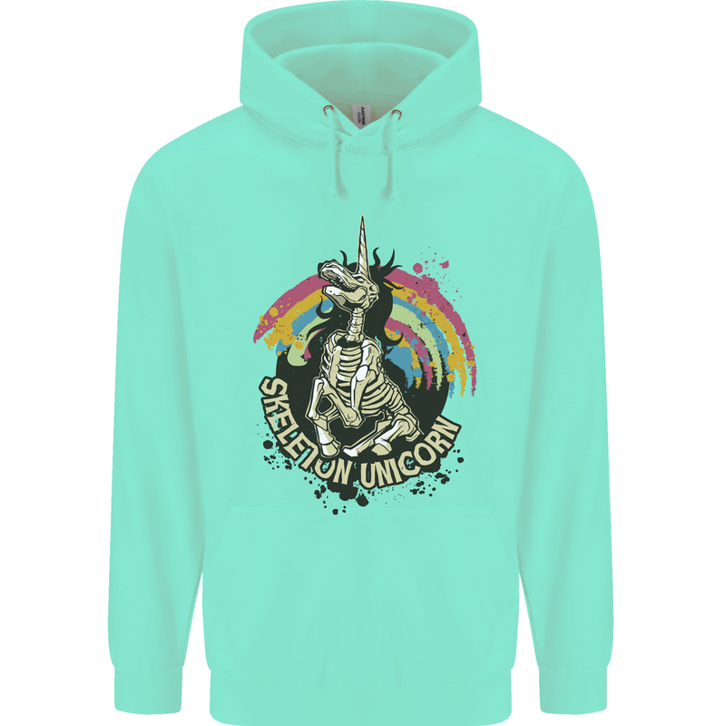 Skeleton Unicorn Skull Heavy Metal Rock Mens 80% Cotton Hoodie Peppermint