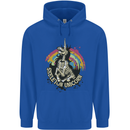 Skeleton Unicorn Skull Heavy Metal Rock Mens 80% Cotton Hoodie Royal Blue