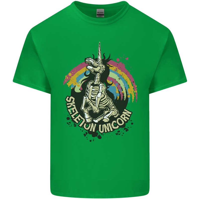 Skeleton Unicorn Skull Heavy Metal Rock Mens Cotton T-Shirt Tee Top Irish Green