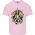 Skeleton Unicorn Skull Heavy Metal Rock Mens Cotton T-Shirt Tee Top Light Pink