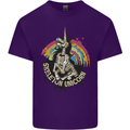 Skeleton Unicorn Skull Heavy Metal Rock Mens Cotton T-Shirt Tee Top Purple
