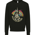 Skeleton Unicorn Skull Heavy Metal Rock Mens Sweatshirt Jumper Black
