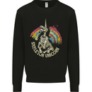Skeleton Unicorn Skull Heavy Metal Rock Mens Sweatshirt Jumper Black