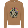 Skeleton Unicorn Skull Heavy Metal Rock Mens Sweatshirt Jumper Caramel Latte