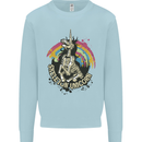 Skeleton Unicorn Skull Heavy Metal Rock Mens Sweatshirt Jumper Light Blue
