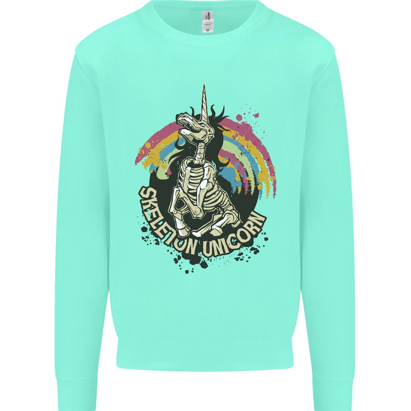 Skeleton Unicorn Skull Heavy Metal Rock Mens Sweatshirt Jumper Peppermint