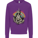 Skeleton Unicorn Skull Heavy Metal Rock Mens Sweatshirt Jumper Purple