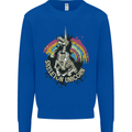 Skeleton Unicorn Skull Heavy Metal Rock Mens Sweatshirt Jumper Royal Blue