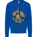 Skeleton Unicorn Skull Heavy Metal Rock Mens Sweatshirt Jumper Royal Blue