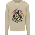 Skeleton Unicorn Skull Heavy Metal Rock Mens Sweatshirt Jumper Sand