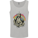 Skeleton Unicorn Skull Heavy Metal Rock Mens Vest Tank Top Sports Grey