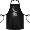 Skeletons On the Moon Playing Guitar Cotton Apron 100% Organic Black