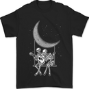 Skeletons On the Moon Playing Guitar Mens T-Shirt 100% Cotton Black