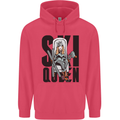 Ski Queen Funny Skiing Childrens Kids Hoodie Heliconia