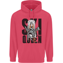 Ski Queen Funny Skiing Childrens Kids Hoodie Heliconia