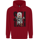 Ski Queen Funny Skiing Childrens Kids Hoodie Red