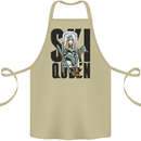 Ski Queen Funny Skiing Cotton Apron 100% Organic Khaki