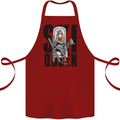 Ski Queen Funny Skiing Cotton Apron 100% Organic Maroon