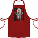 Ski Queen Funny Skiing Cotton Apron 100% Organic Maroon