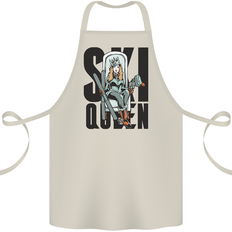 Ski Queen Funny Skiing Cotton Apron 100% Organic Natural