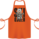 Ski Queen Funny Skiing Cotton Apron 100% Organic Orange