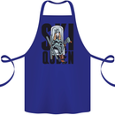Ski Queen Funny Skiing Cotton Apron 100% Organic Royal Blue