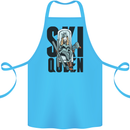 Ski Queen Funny Skiing Cotton Apron 100% Organic Turquoise