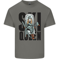 Ski Queen Funny Skiing Kids T-Shirt Childrens Charcoal