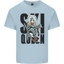 Ski Queen Funny Skiing Kids T-Shirt Childrens Light Blue