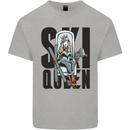 Ski Queen Funny Skiing Kids T-Shirt Childrens Sports Grey