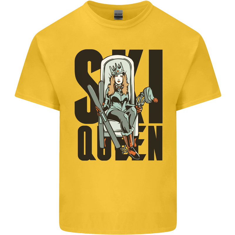 Ski Queen Funny Skiing Kids T-Shirt Childrens Yellow