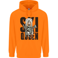 Ski Queen Funny Skiing Mens 80% Cotton Hoodie Orange