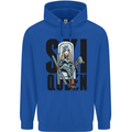 Ski Queen Funny Skiing Mens 80% Cotton Hoodie Royal Blue