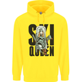 Ski Queen Funny Skiing Mens 80% Cotton Hoodie Yellow