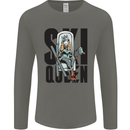 Ski Queen Funny Skiing Mens Long Sleeve T-Shirt Charcoal