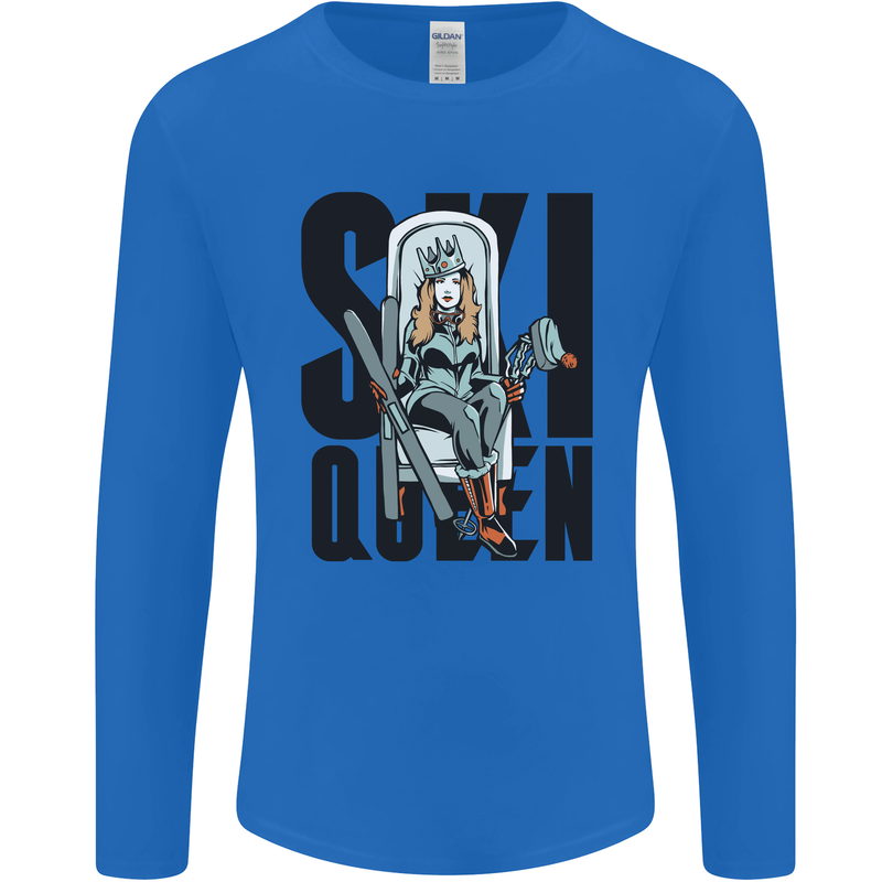 Ski Queen Funny Skiing Mens Long Sleeve T-Shirt Royal Blue