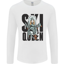 Ski Queen Funny Skiing Mens Long Sleeve T-Shirt White