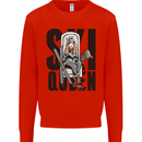 Ski Queen Funny Skiing Mens Sweatshirt Jumper Bright Red