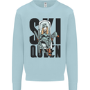 Ski Queen Funny Skiing Mens Sweatshirt Jumper Light Blue