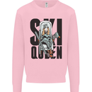 Ski Queen Funny Skiing Mens Sweatshirt Jumper Light Pink