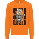 Ski Queen Funny Skiing Mens Sweatshirt Jumper Orange