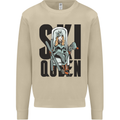 Ski Queen Funny Skiing Mens Sweatshirt Jumper Sand