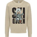 Ski Queen Funny Skiing Mens Sweatshirt Jumper Sand
