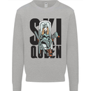Ski Queen Funny Skiing Mens Sweatshirt Jumper Sports Grey
