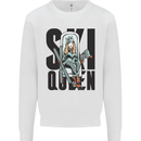 Ski Queen Funny Skiing Mens Sweatshirt Jumper White