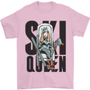Ski Queen Funny Skiing Mens T-Shirt 100% Cotton Light Pink