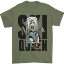 Ski Queen Funny Skiing Mens T-Shirt 100% Cotton Military Green
