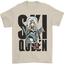 Ski Queen Funny Skiing Mens T-Shirt 100% Cotton Sand